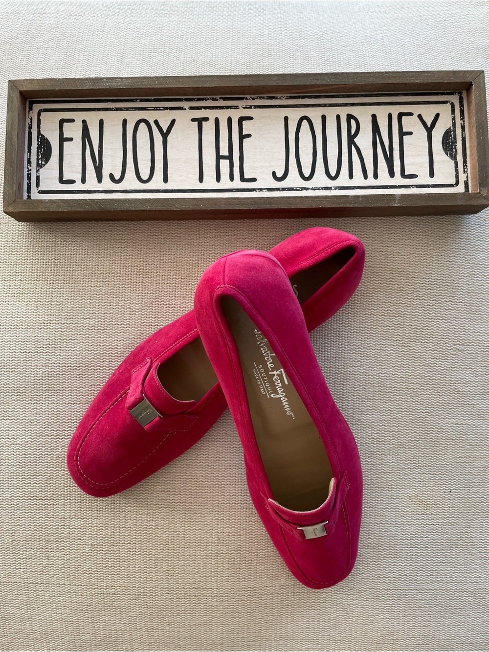 Salvatore Ferragamo Pink Suede Loafers - Women's Slip-On Flats